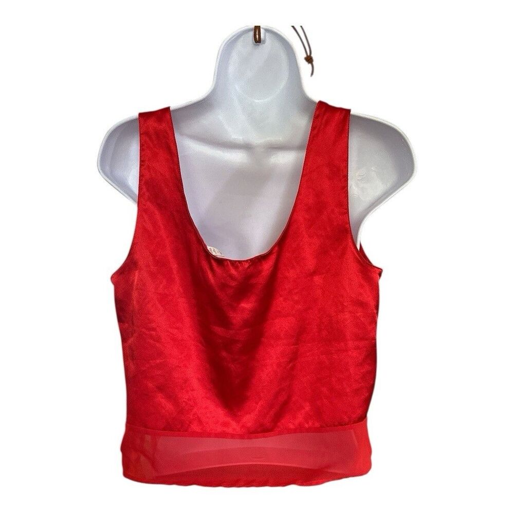 Victoria's Secret Vintage Red Satin Crop Tank Size S Y2K crop lace satin red